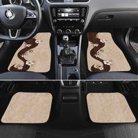 Polynesia Hibiscus Car Mats Cameo Curve Motif LT05 Set 4pcs Beige - Polynesian Pride