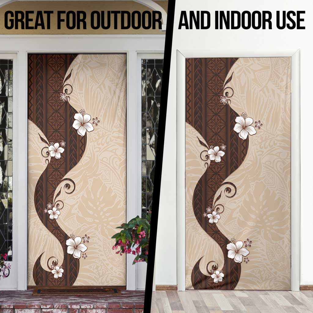 Polynesia Hibiscus Door Cover Cameo Curve Motif - Polynesian Pride