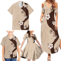 Polynesia Hibiscus Family Matching Summer Maxi Dress and Hawaiian Shirt Cameo Curve Motif - Polynesian Pride