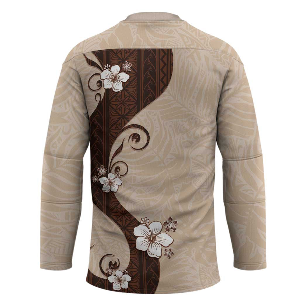 Polynesia Hibiscus Hockey Jersey Cameo Curve Motif LT05 - Polynesian Pride