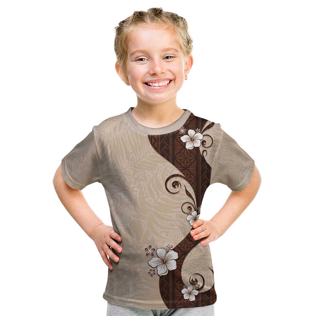 Polynesia Hibiscus Kid T Shirt Cameo Curve Motif - Polynesian Pride