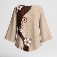 Polynesia Hibiscus Kimono Sleeve Blouse Cameo Curve Motif LT05 - Polynesian Pride