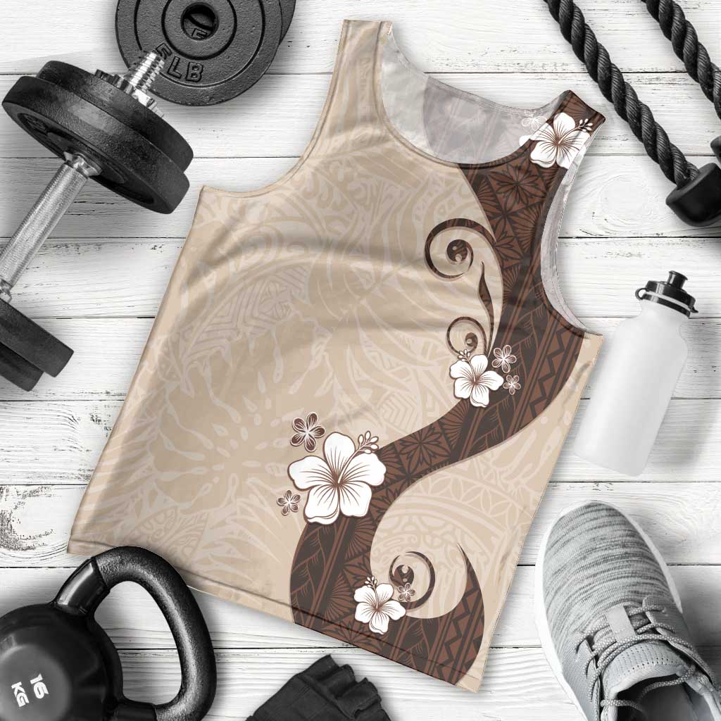 Polynesia Hibiscus Men Tank Top Cameo Curve Motif LT05 - Polynesian Pride