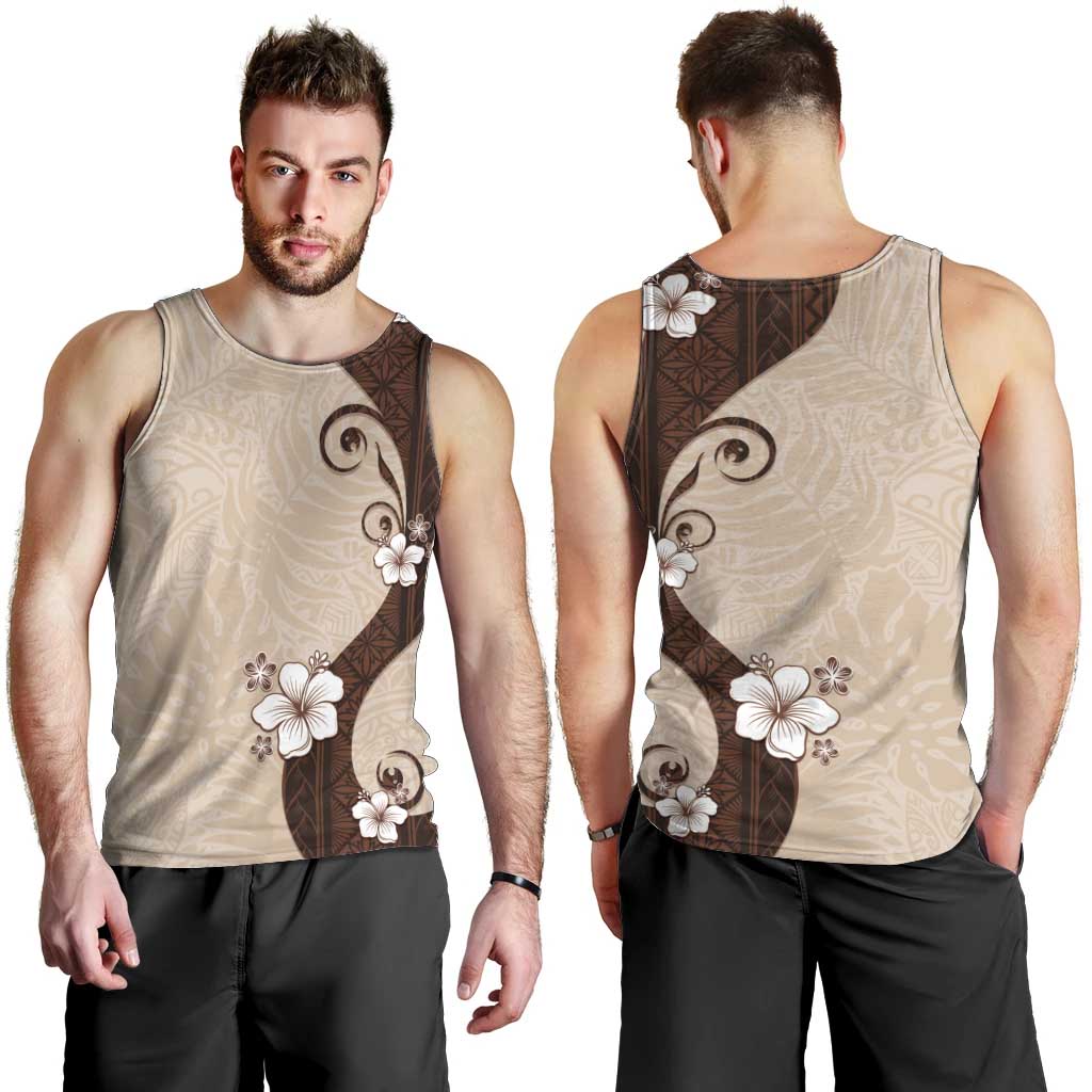 Polynesia Hibiscus Men Tank Top Cameo Curve Motif LT05 - Polynesian Pride