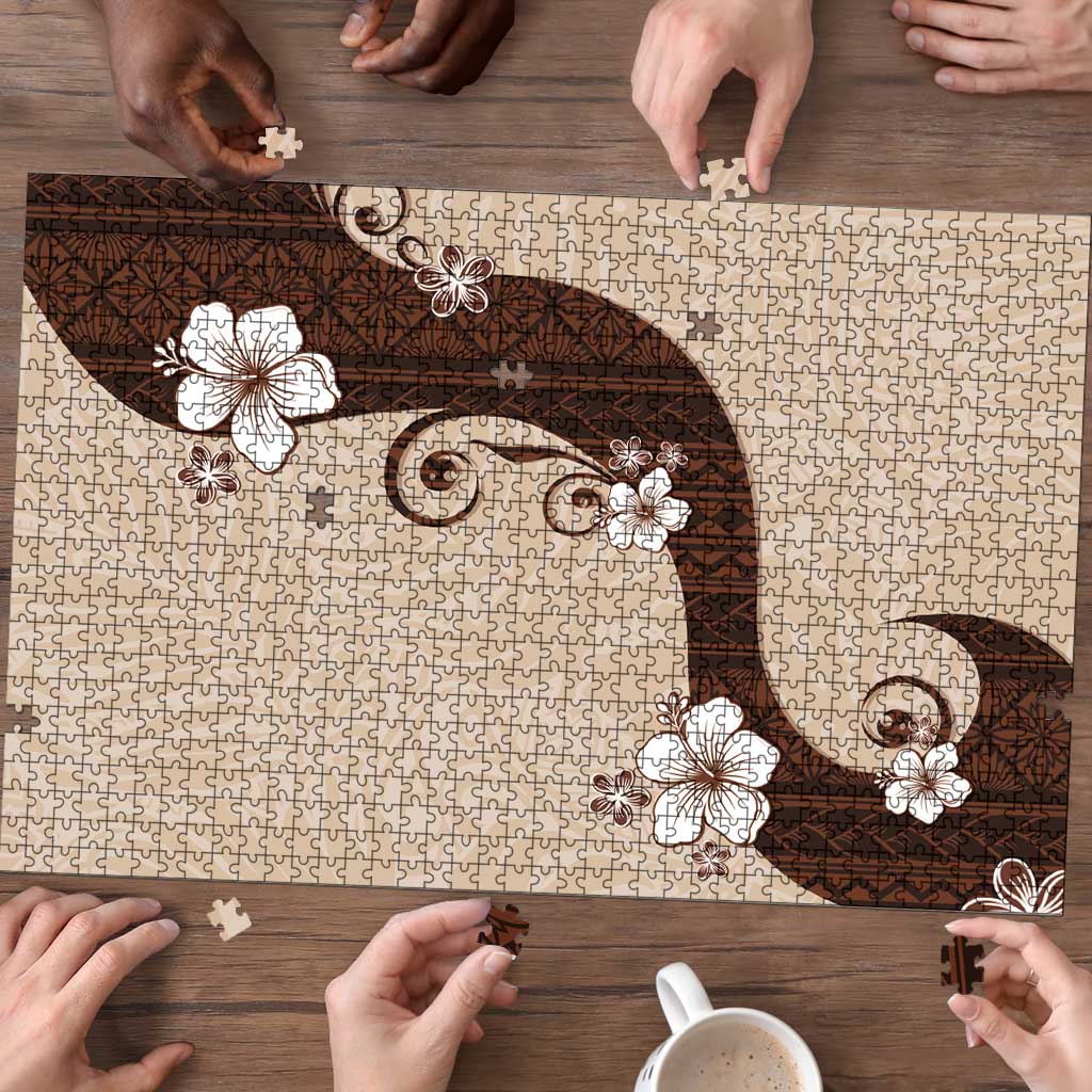 Polynesia Hibiscus Puzzle Cameo Curve Motif - Polynesian Pride