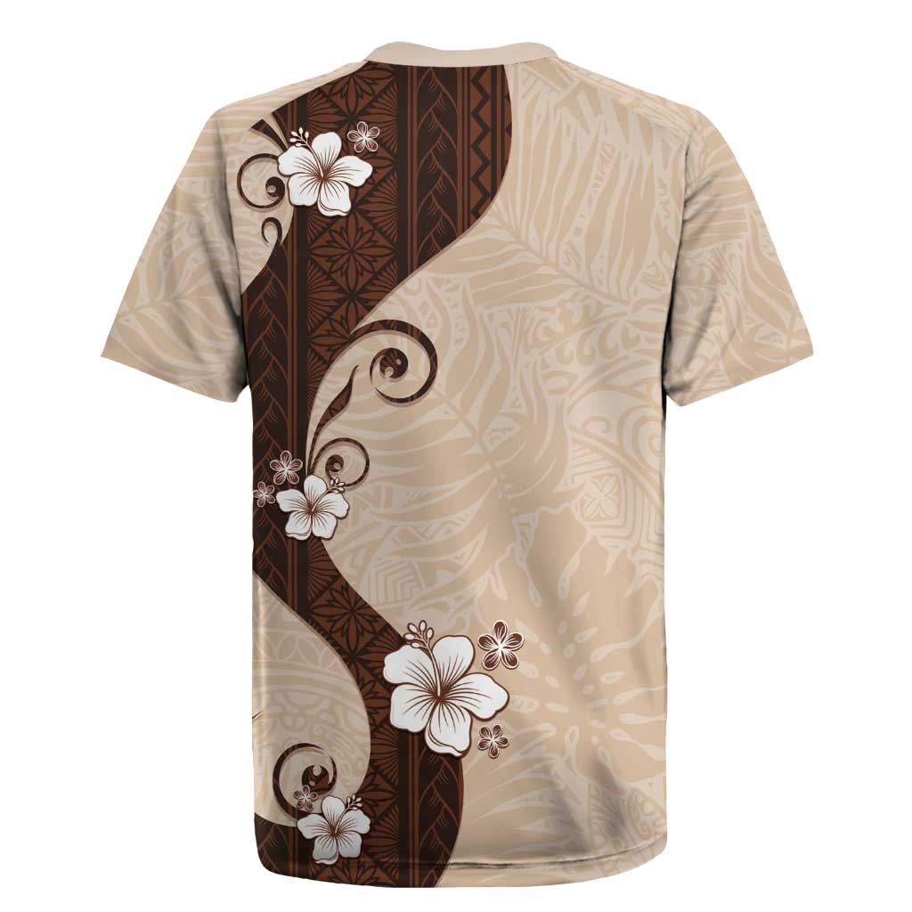 Polynesia Hibiscus Rugby Jersey Cameo Curve Motif - Polynesian Pride