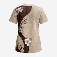 Polynesia Hibiscus Scrub Top Cameo Curve Motif LT05 - Polynesian Pride