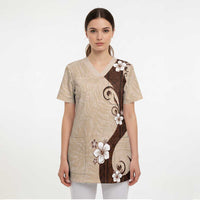 Polynesia Hibiscus Scrub Top Cameo Curve Motif LT05 - Polynesian Pride
