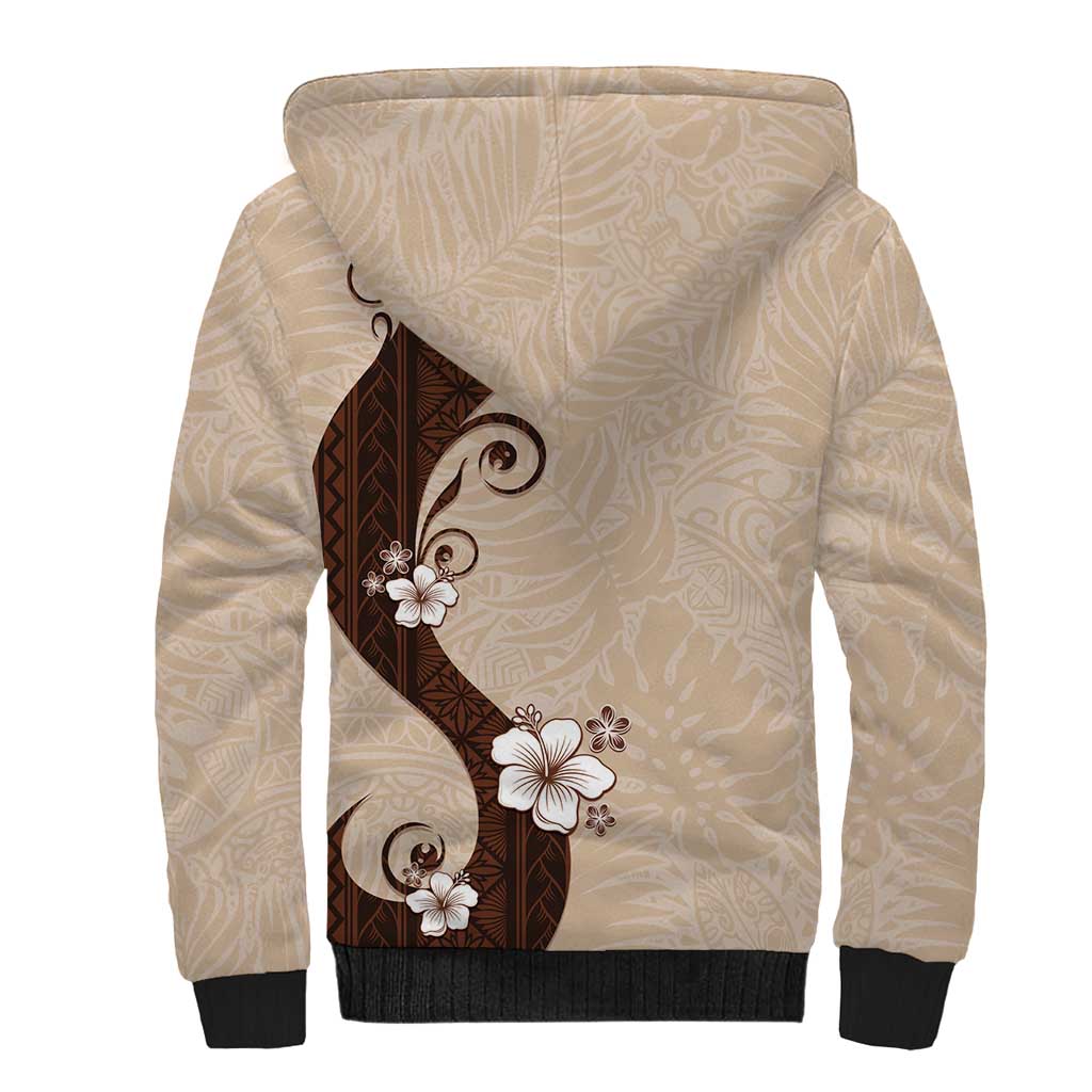 Polynesia Hibiscus Sherpa Hoodie Cameo Curve Motif LT05 - Polynesian Pride