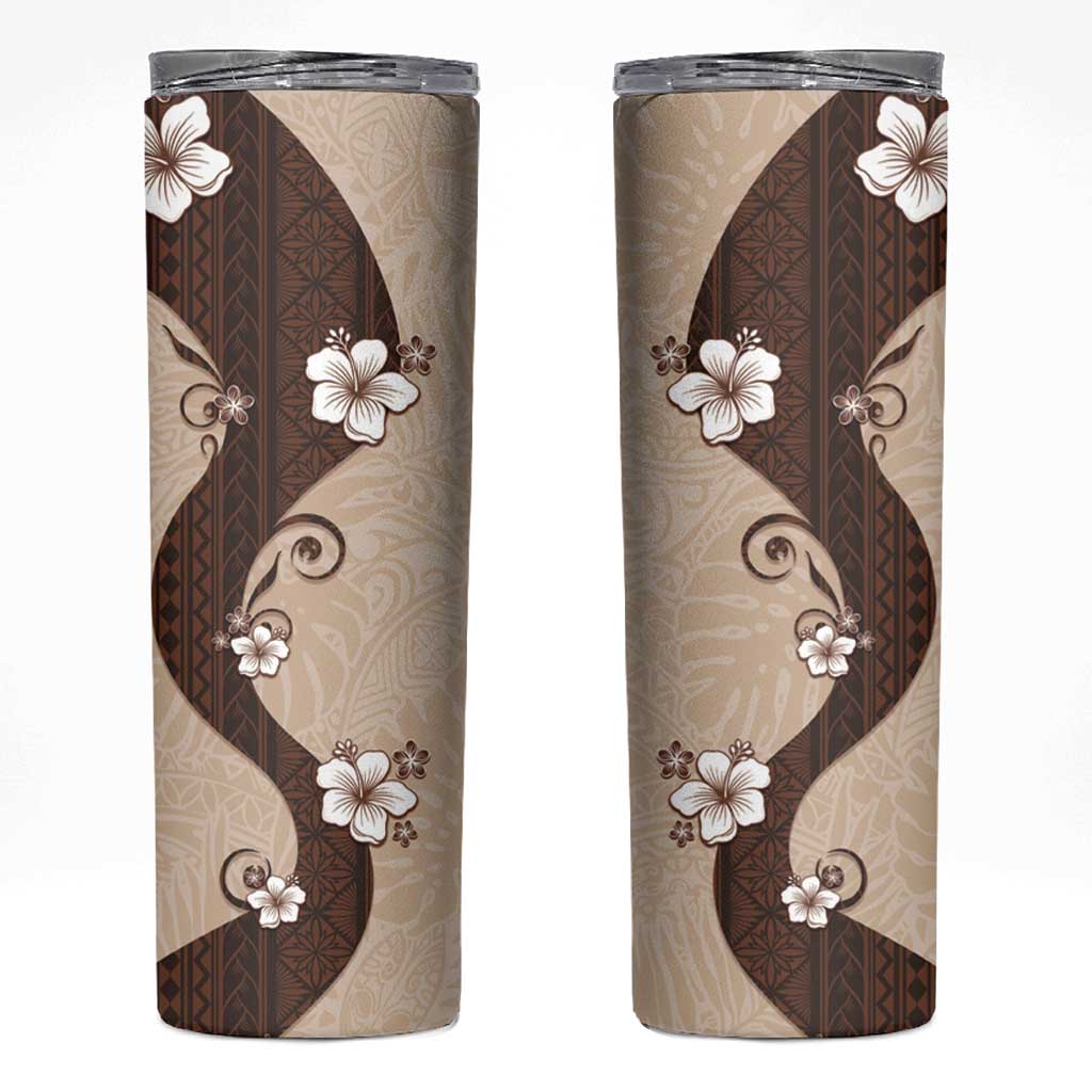 Polynesia Hibiscus Skinny Tumbler Cameo Curve Motif - Polynesian Pride