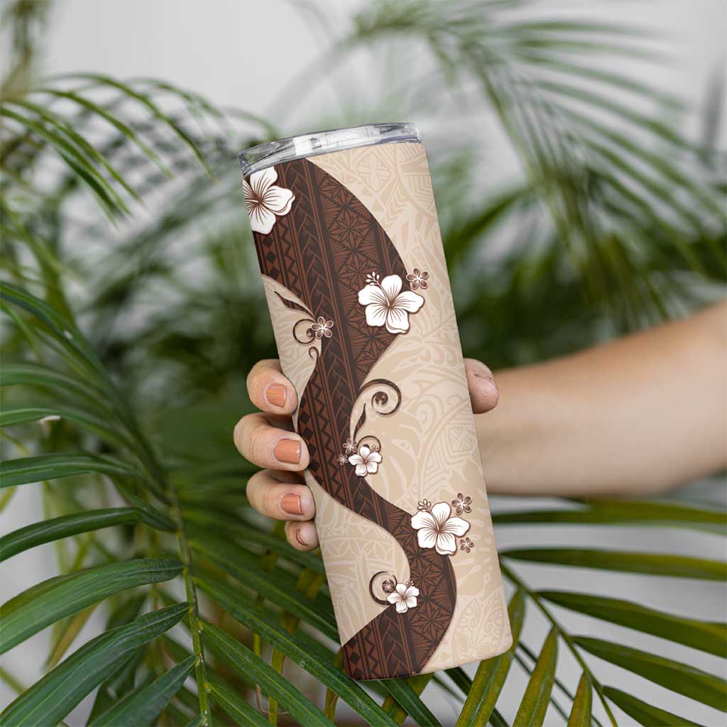 Polynesia Hibiscus Skinny Tumbler Cameo Curve Motif - Polynesian Pride