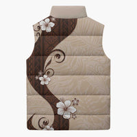 Polynesia Hibiscus Sleeveless Puffer Jacket Cameo Curve Motif LT05 - Polynesian Pride