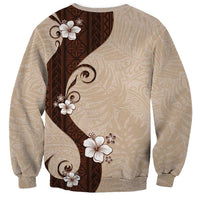 Polynesia Hibiscus Sweatshirt Cameo Curve Motif - Polynesian Pride