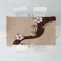 Polynesia Hibiscus Tablecloth Cameo Curve Motif LT05 Beige - Polynesian Pride