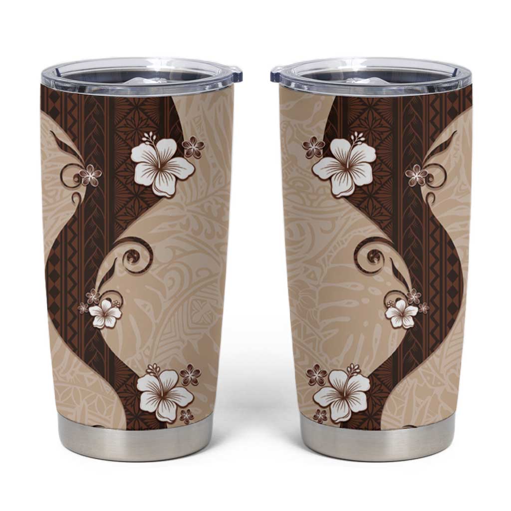 Polynesia Hibiscus Tumbler Cup Cameo Curve Motif - Polynesian Pride