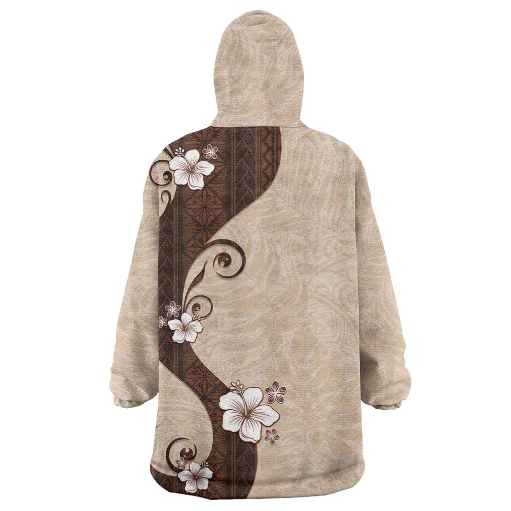 Polynesia Hibiscus Wearable Blanket Hoodie Cameo Curve Motif LT05 - Polynesian Pride
