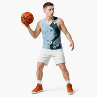 Polynesia Hibiscus Basketball Jersey Sky Blue Curve Motif LT05 - Polynesian Pride