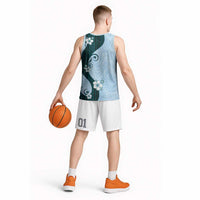 Polynesia Hibiscus Basketball Jersey Sky Blue Curve Motif LT05 - Polynesian Pride