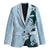 Polynesia Hibiscus Blazer Sky Blue Curve Motif - Polynesian Pride