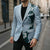 Polynesia Hibiscus Blazer Sky Blue Curve Motif - Polynesian Pride