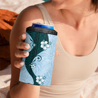 Polynesia Hibiscus 4 in 1 Can Cooler Tumbler Sky Blue Curve Motif LT05 - Polynesian Pride
