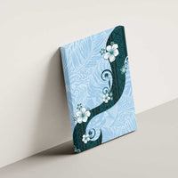 Polynesia Hibiscus Canvas Wall Art Sky Blue Curve Motif LT05 - Polynesian Pride