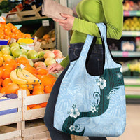Polynesia Hibiscus Grocery Bag Sky Blue Curve Motif LT05 - Polynesian Pride