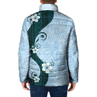 Polynesia Hibiscus Padded Jacket Sky Blue Curve Motif LT05 - Polynesian Pride