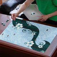 Polynesia Hibiscus Puzzle Sky Blue Curve Motif LT05 - Polynesian Pride