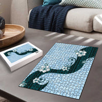 Polynesia Hibiscus Puzzle Sky Blue Curve Motif LT05 - Polynesian Pride