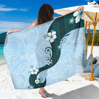 Polynesia Hibiscus Sarong Sky Blue Curve Motif - Polynesian Pride