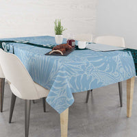 Polynesia Hibiscus Tablecloth Sky Blue Curve Motif LT05 - Polynesian Pride