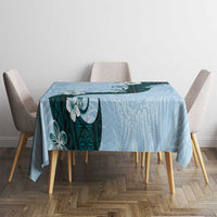 Polynesia Hibiscus Tablecloth Sky Blue Curve Motif LT05 - Polynesian Pride
