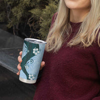 Polynesia Hibiscus Tumbler Cup Sky Blue Curve Motif - Polynesian Pride