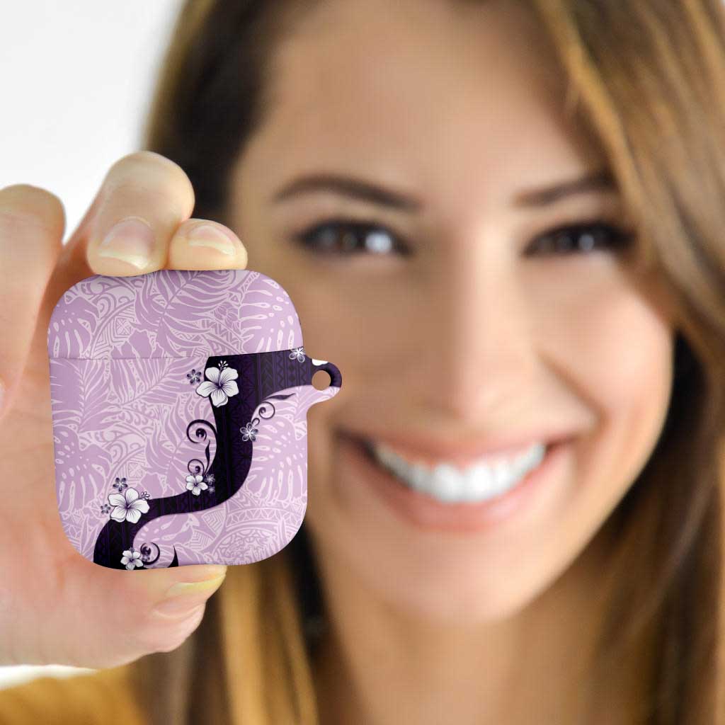 Polynesia Hibiscus AirPods Case Thistle Curve Motif LT05 Purple - Polynesian Pride