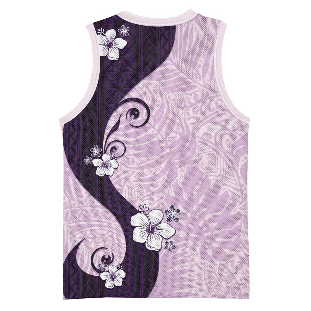 Polynesia Hibiscus Basketball Jersey Thistle Curve Motif LT05 - Polynesian Pride