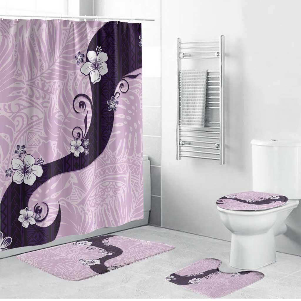 Polynesia Hibiscus Bathroom Set Thistle Curve Motif - Polynesian Pride