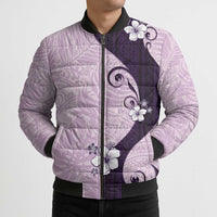 Polynesia Hibiscus Bomber Puffer Jacket Thistle Curve Motif LT05 - Polynesian Pride
