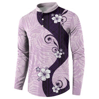 Polynesia Hibiscus Button Sweatshirt Thistle Curve Motif LT05 - Polynesian Pride