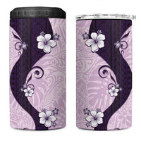 Polynesia Hibiscus 4 in 1 Can Cooler Tumbler Thistle Curve Motif LT05 One Size: 16 oz Purple - Polynesian Pride