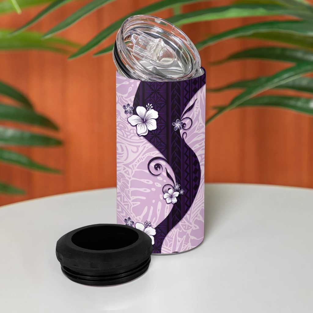 Polynesia Hibiscus 4 in 1 Can Cooler Tumbler Thistle Curve Motif LT05 - Polynesian Pride
