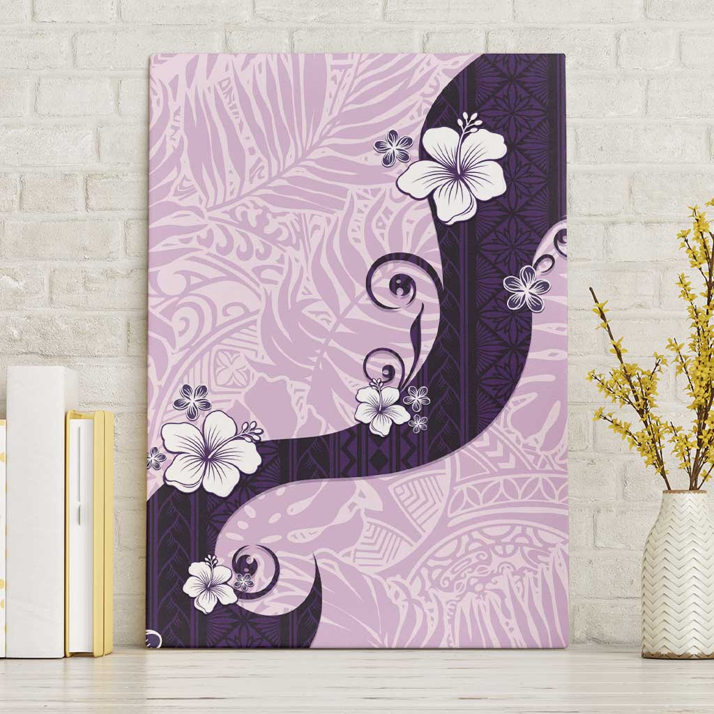 Polynesia Hibiscus Canvas Wall Art Thistle Curve Motif LT05 Without Frame Purple - Polynesian Pride