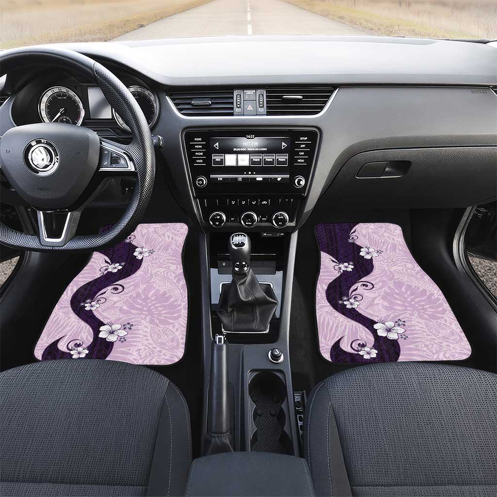 Polynesia Hibiscus Car Mats Thistle Curve Motif LT05 Set 2pcs - Front Purple - Polynesian Pride