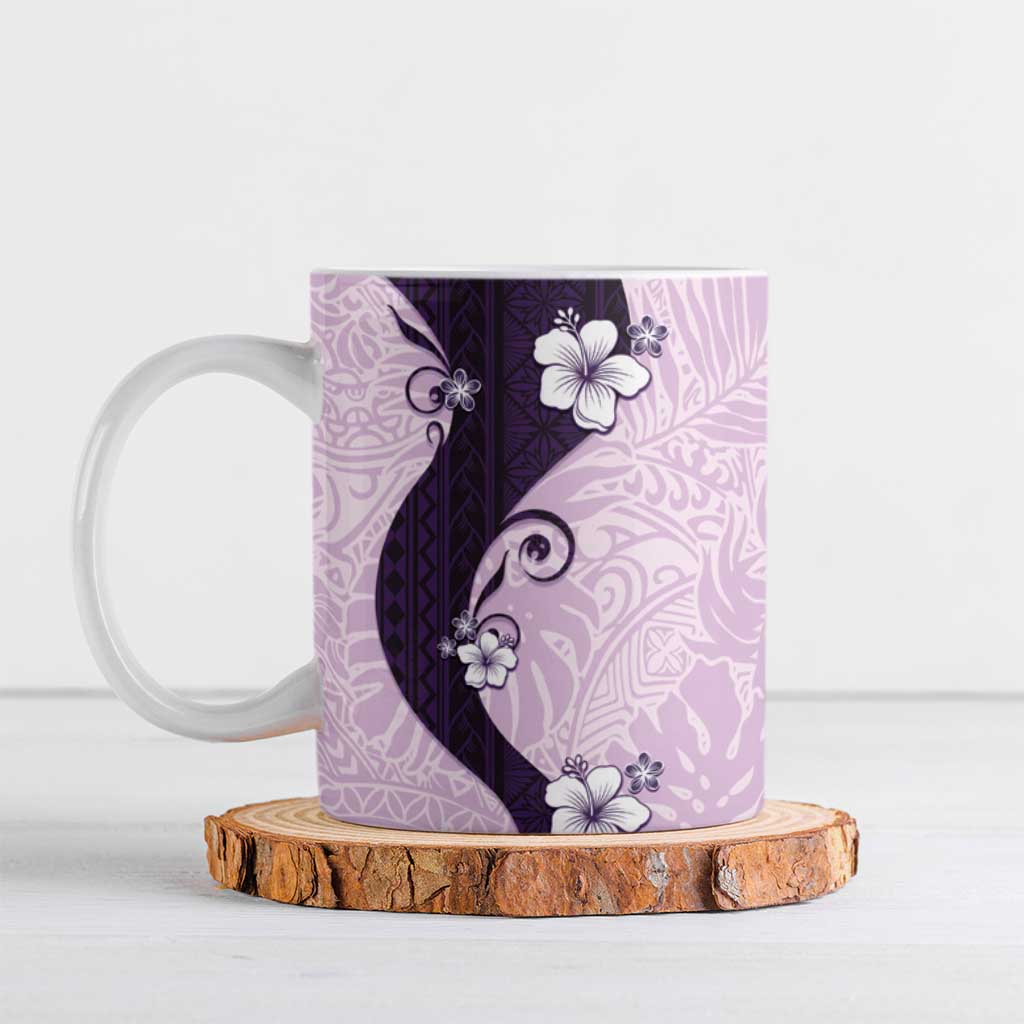 Polynesia Hibiscus Ceramic Mug Thistle Curve Motif LT05 Purple - Polynesian Pride