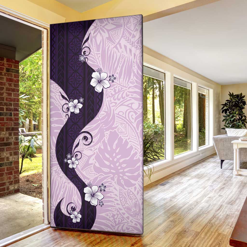 Polynesia Hibiscus Door Cover Thistle Curve Motif - Polynesian Pride