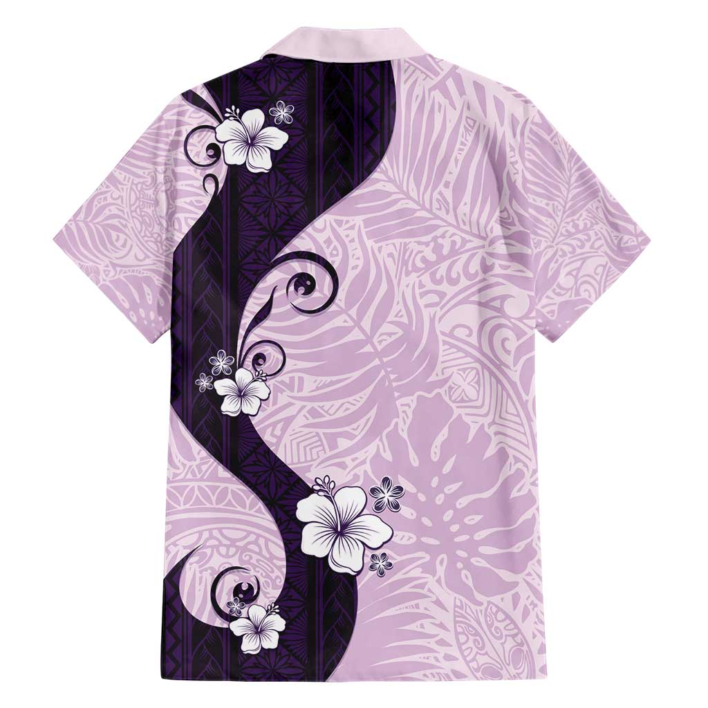 Polynesia Hibiscus Family Matching Short Sleeve Bodycon Dress and Hawaiian Shirt Thistle Curve Motif - Polynesian Pride
