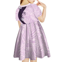 Polynesia Hibiscus Kid Short Sleeve Dress Thistle Curve Motif - Polynesian Pride