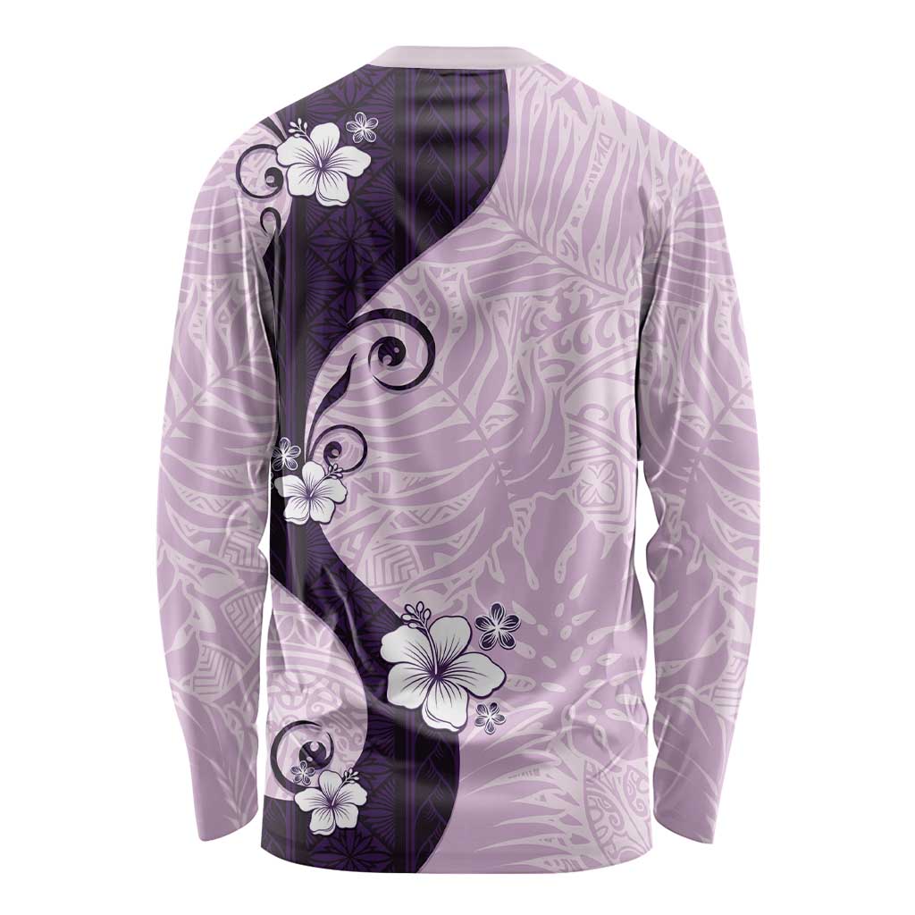 Polynesia Hibiscus Long Sleeve Shirt Thistle Curve Motif LT05 - Polynesian Pride