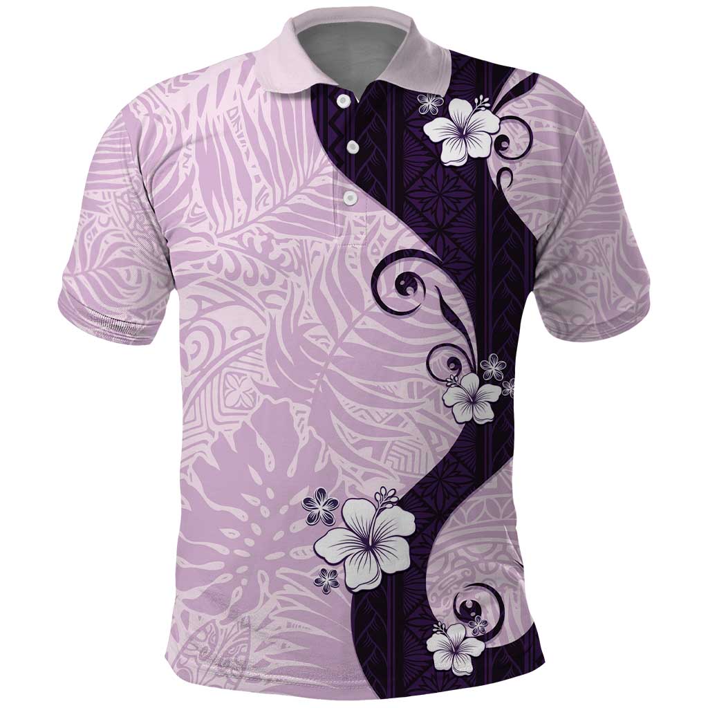Polynesia Hibiscus Polo Shirt Thistle Curve Motif - Polynesian Pride