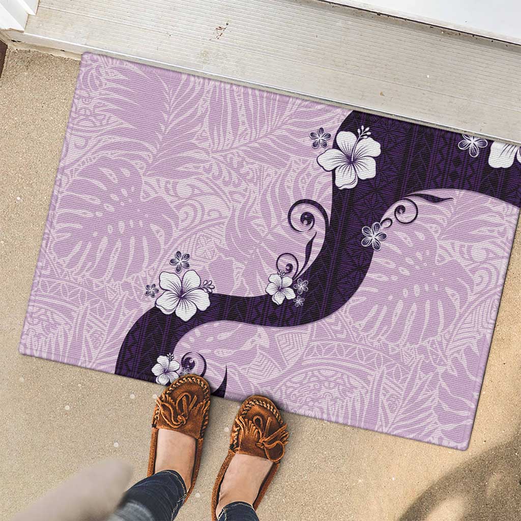 Polynesia Hibiscus Rubber Doormat Thistle Curve Motif LT05 - Polynesian Pride